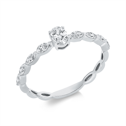 Solitaire mit Besatz Ring