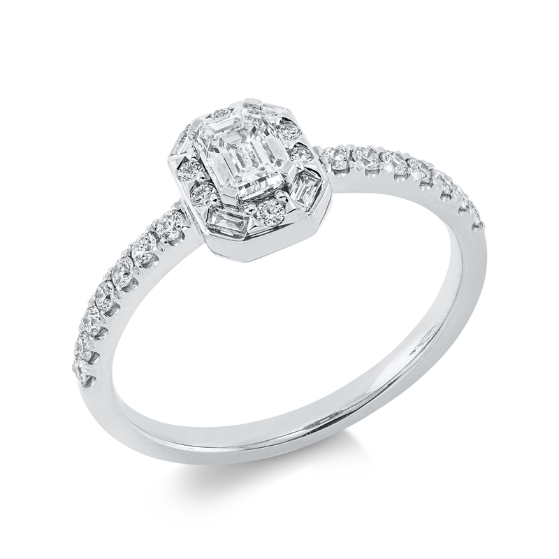 Solitaire mit Besatz Ring