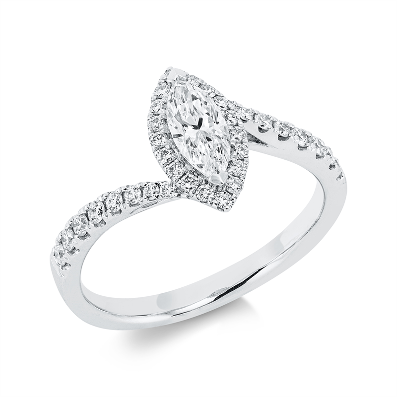 Solitaire mit Besatz Ring