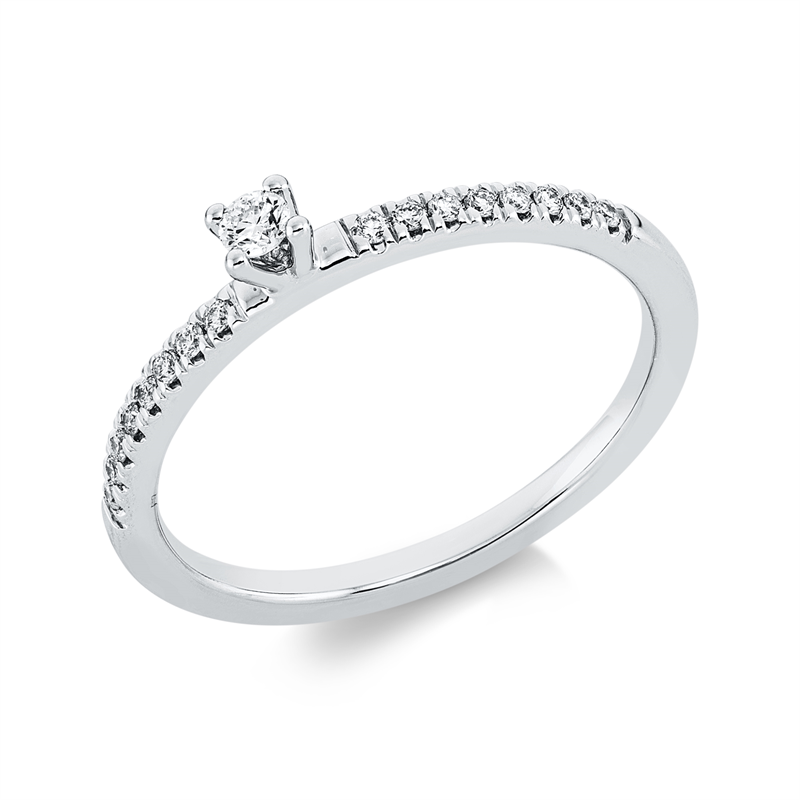 Solitaire mit Besatz Ring