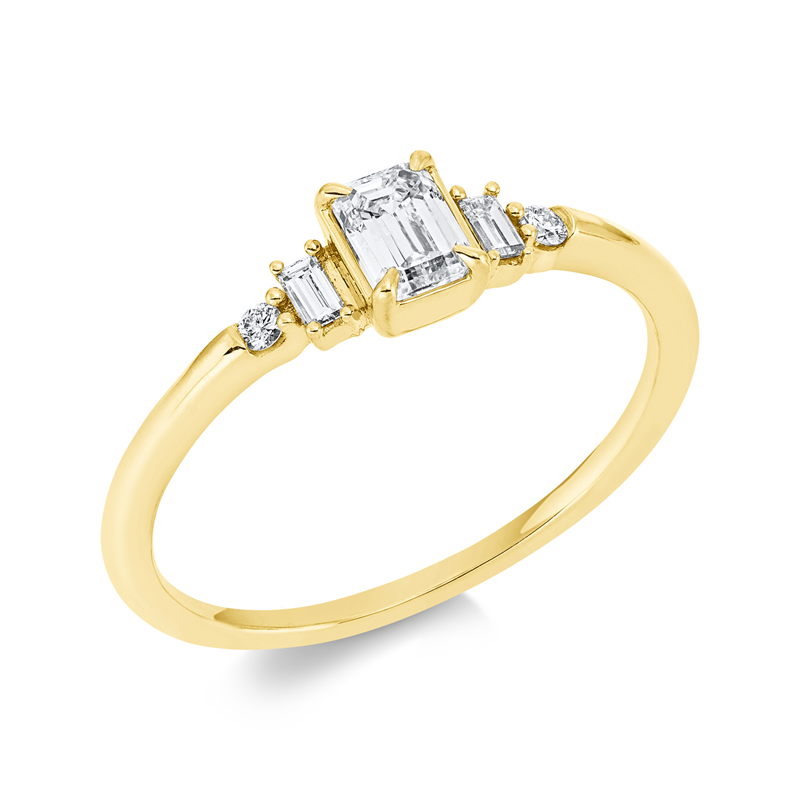 Solitaire mit Besatz Ring