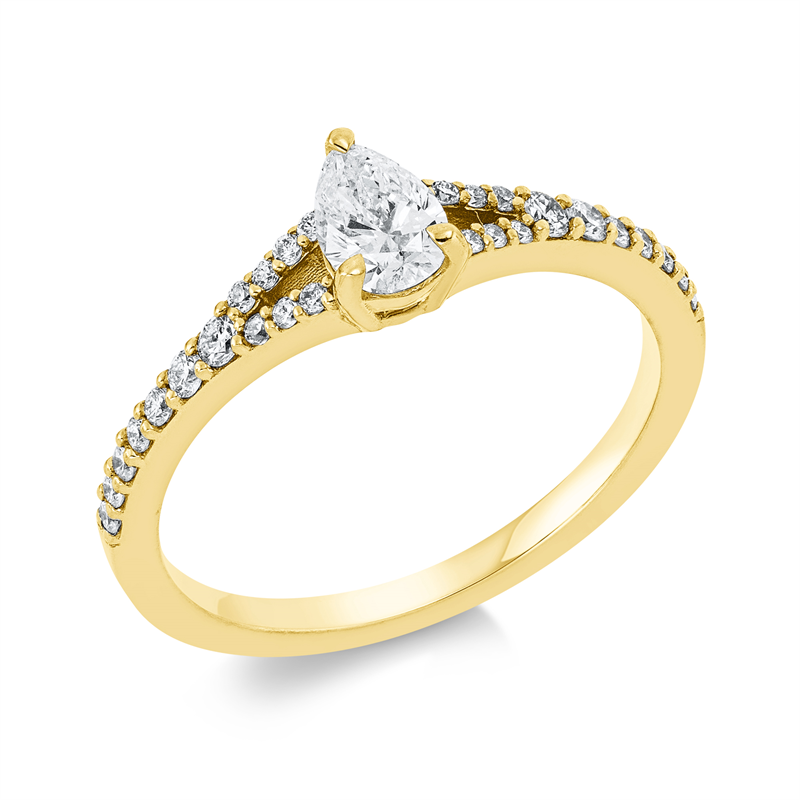 Solitaire mit Besatz Ring