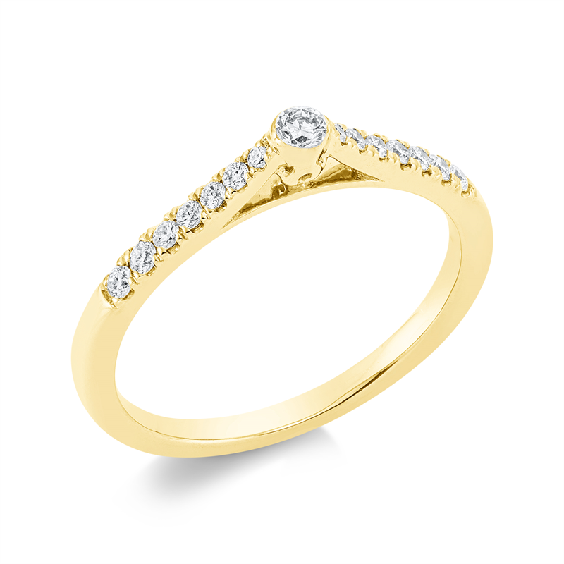 Solitaire mit Besatz Ring