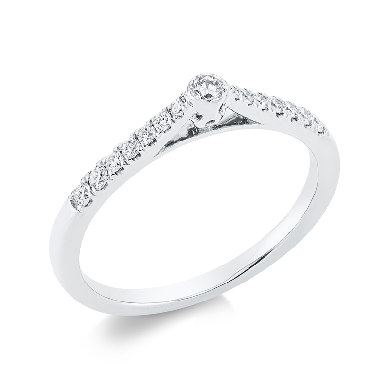 Solitaire mit Besatz Ring