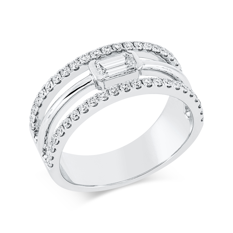 Solitaire mit Besatz Ring
