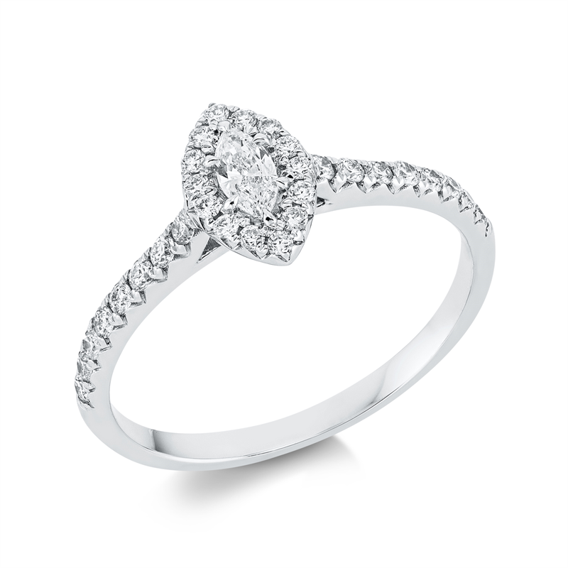 Solitaire mit Besatz Ring