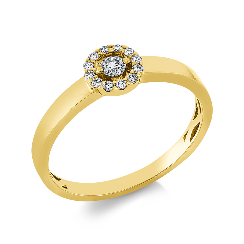 Solitaire mit Besatz Ring