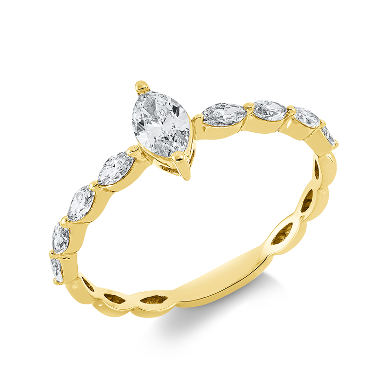Solitaire mit Besatz Ring