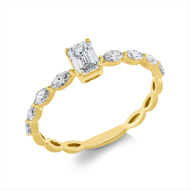Solitaire mit Besatz Ring