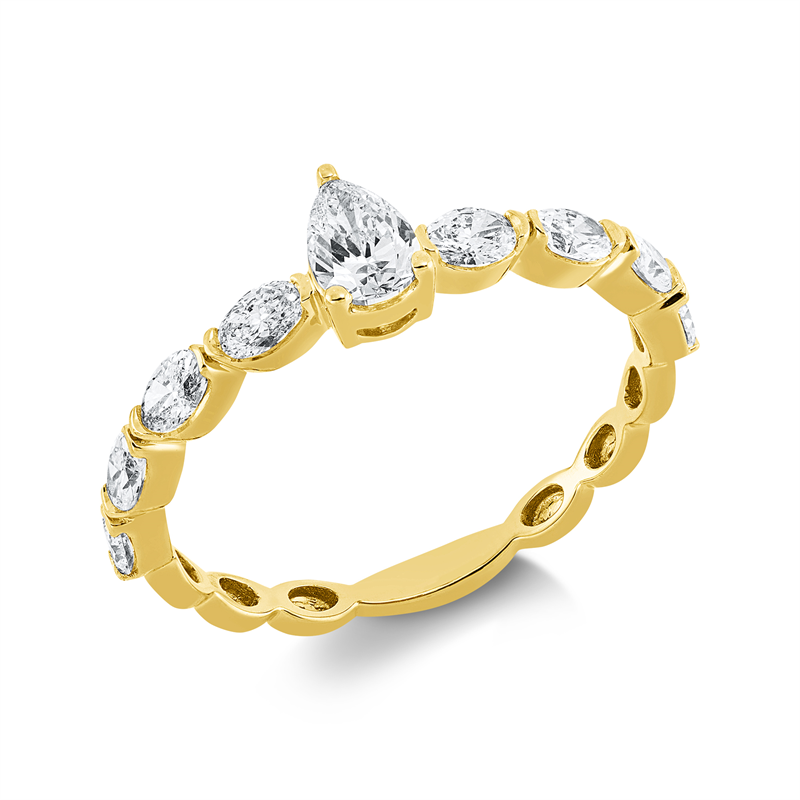 Solitaire mit Besatz Ring