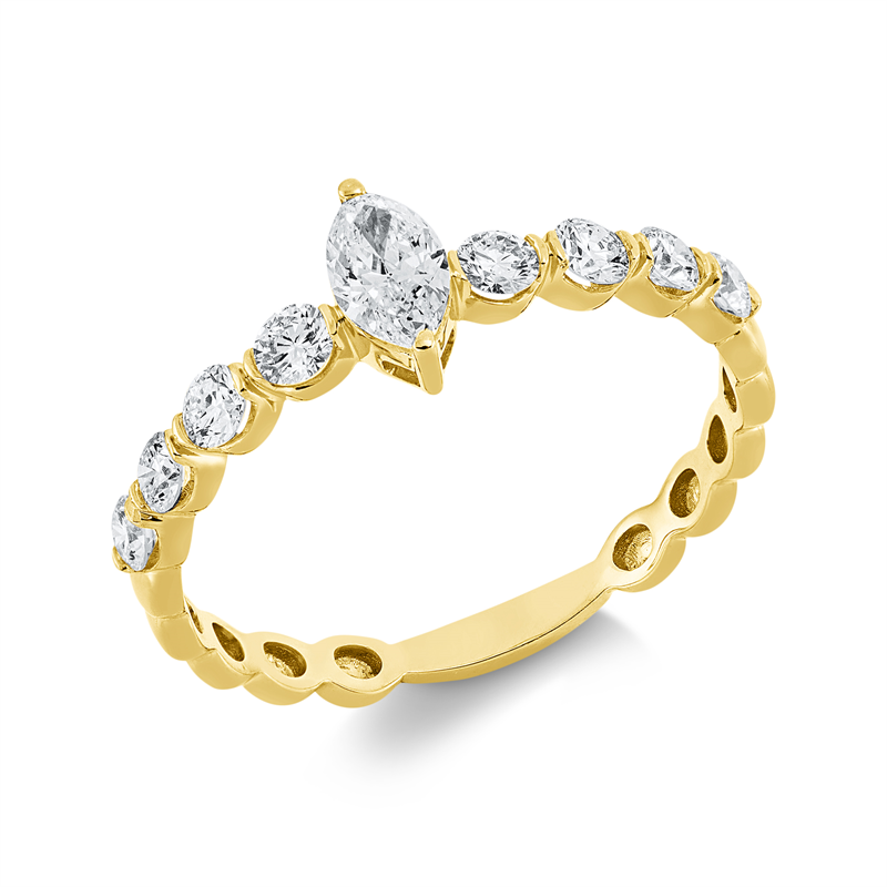 Solitaire mit Besatz Ring