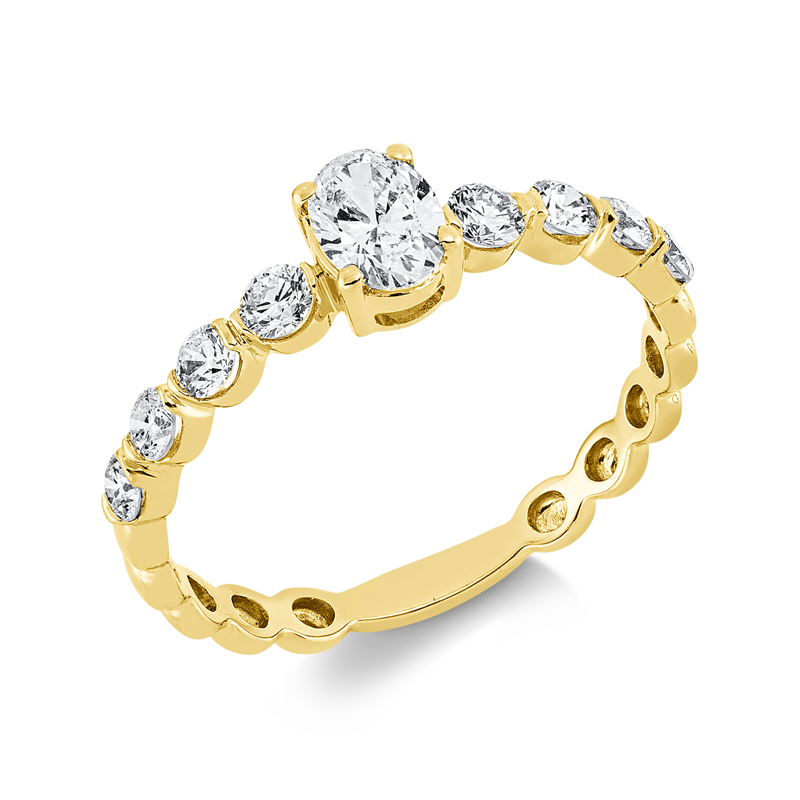 Solitaire mit Besatz Ring
