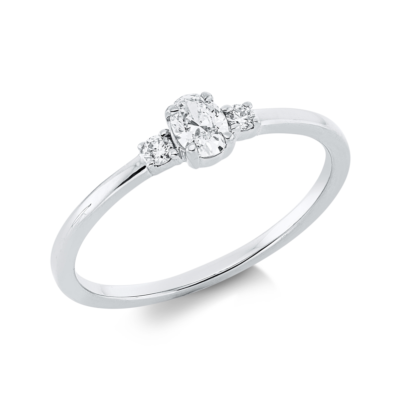 Solitaire mit Besatz Ring