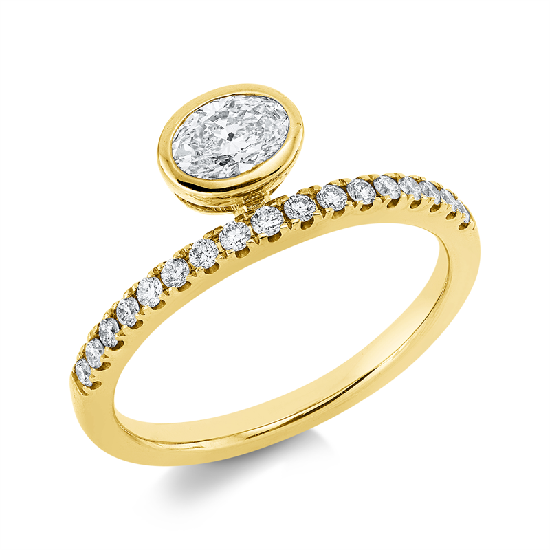 Solitaire mit Besatz Ring