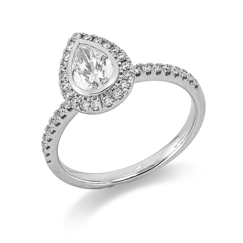 Solitaire mit Besatz Ring