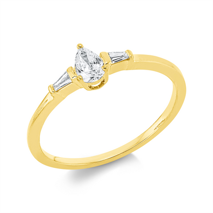 Solitaire mit Besatz Ring