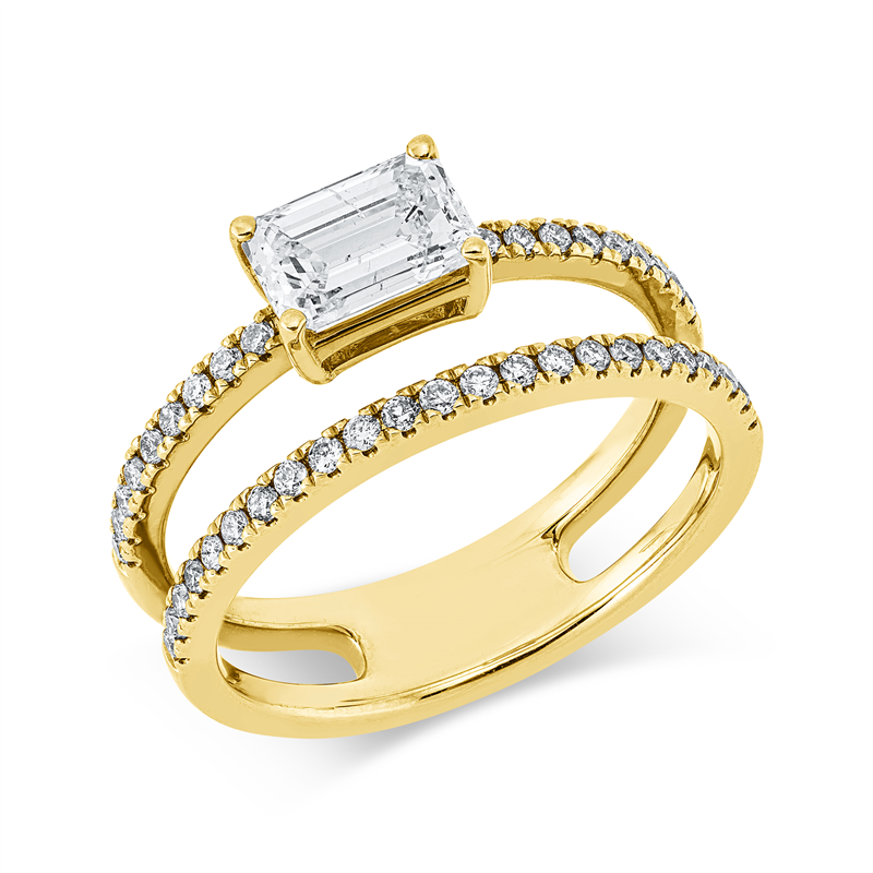 Solitaire mit Besatz Ring