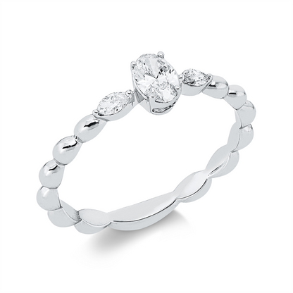 Solitaire mit Besatz Ring