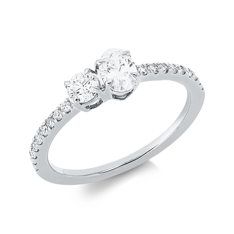 Solitaire mit Besatz Ring