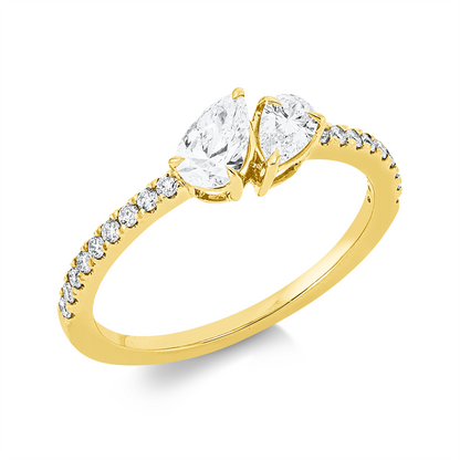 Solitaire mit Besatz Ring