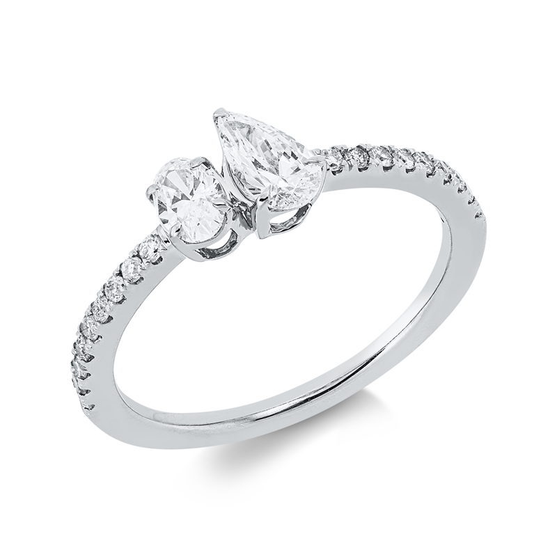 Solitaire mit Besatz Ring