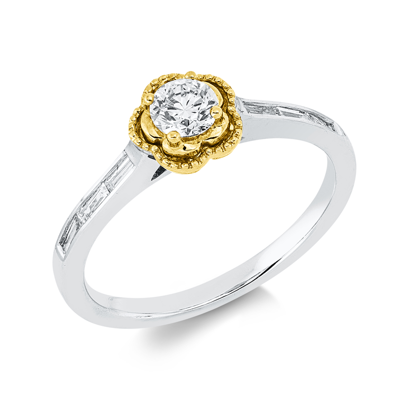 Solitaire mit Besatz Ring