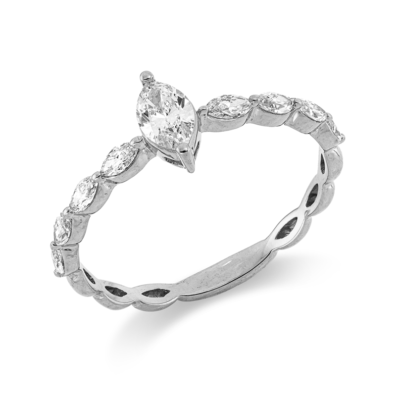 Solitaire mit Besatz Ring