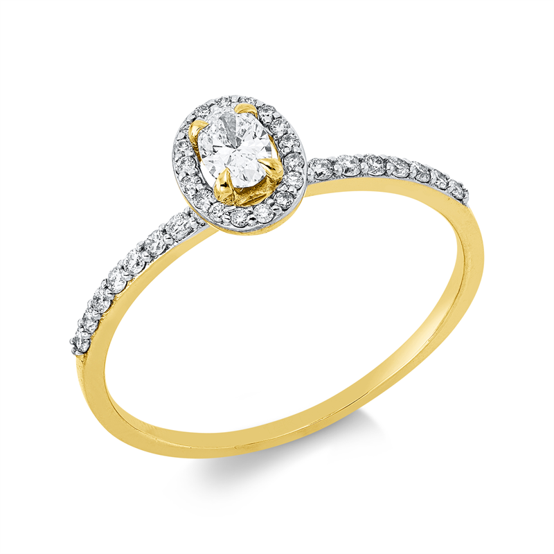 Solitaire mit Besatz Ring