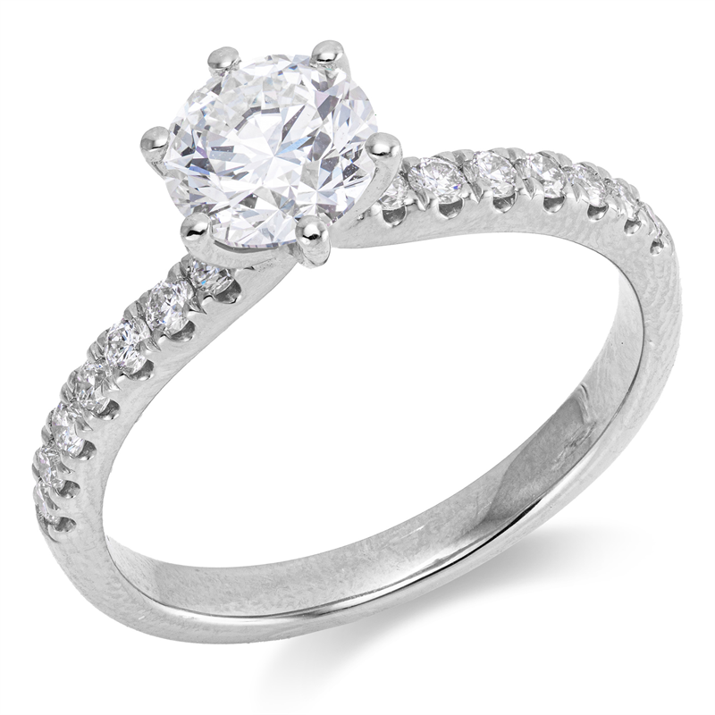 Solitaire mit Besatz Ring