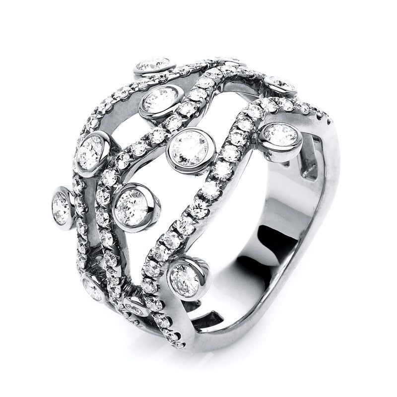 Mehrfachsteinbesatz Ring