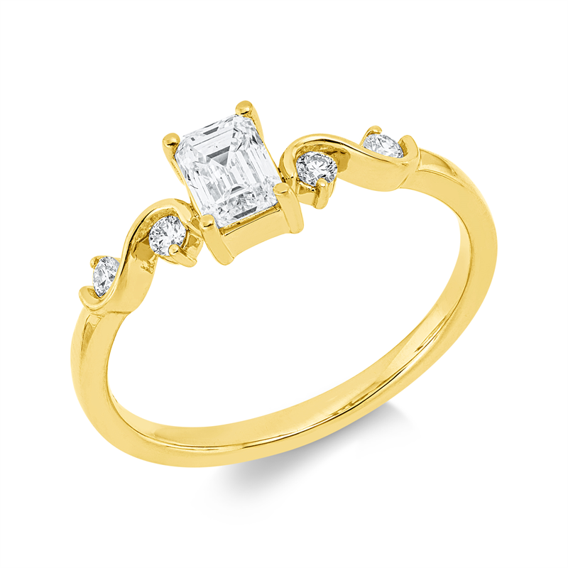 Solitaire mit Besatz Ring