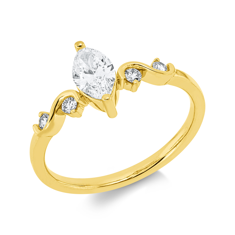 Solitaire mit Besatz Ring