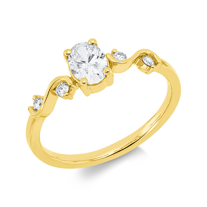 Solitaire mit Besatz Ring