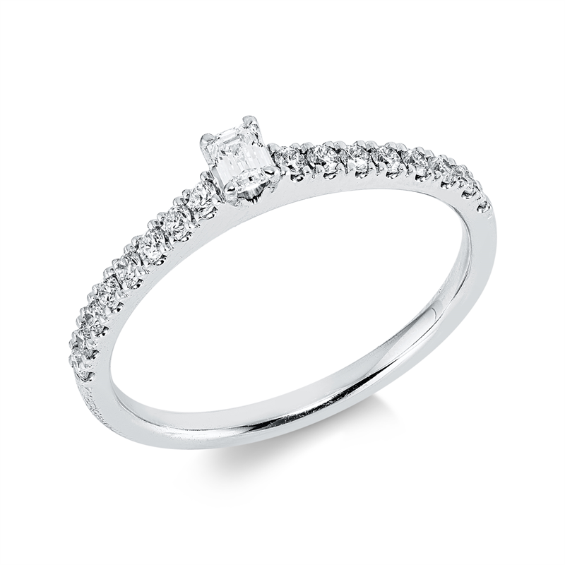 Solitaire mit Besatz Ring