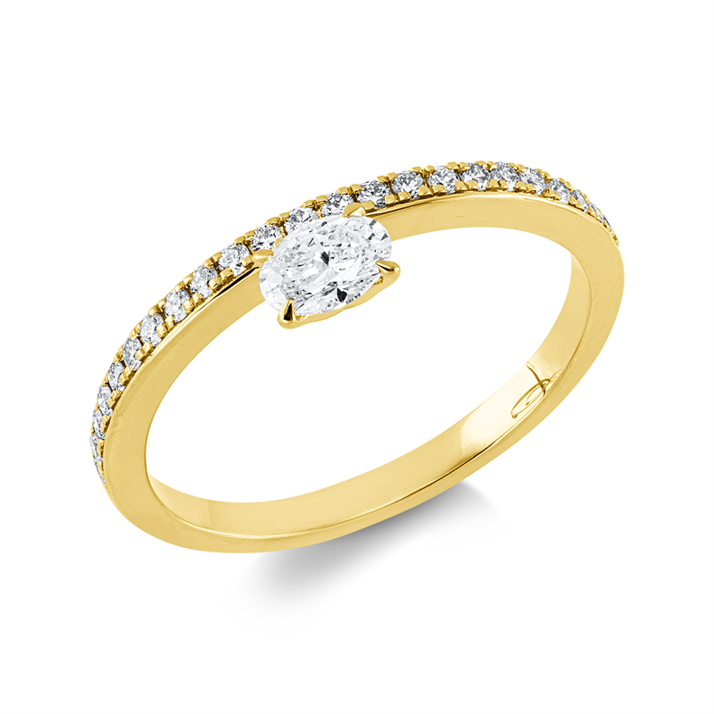 Solitaire mit Besatz Ring