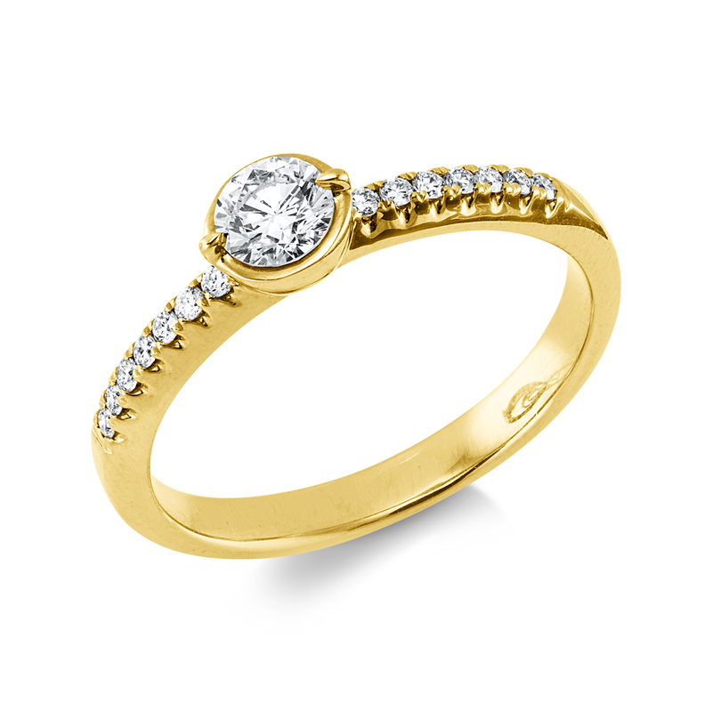Solitaire mit Besatz Ring