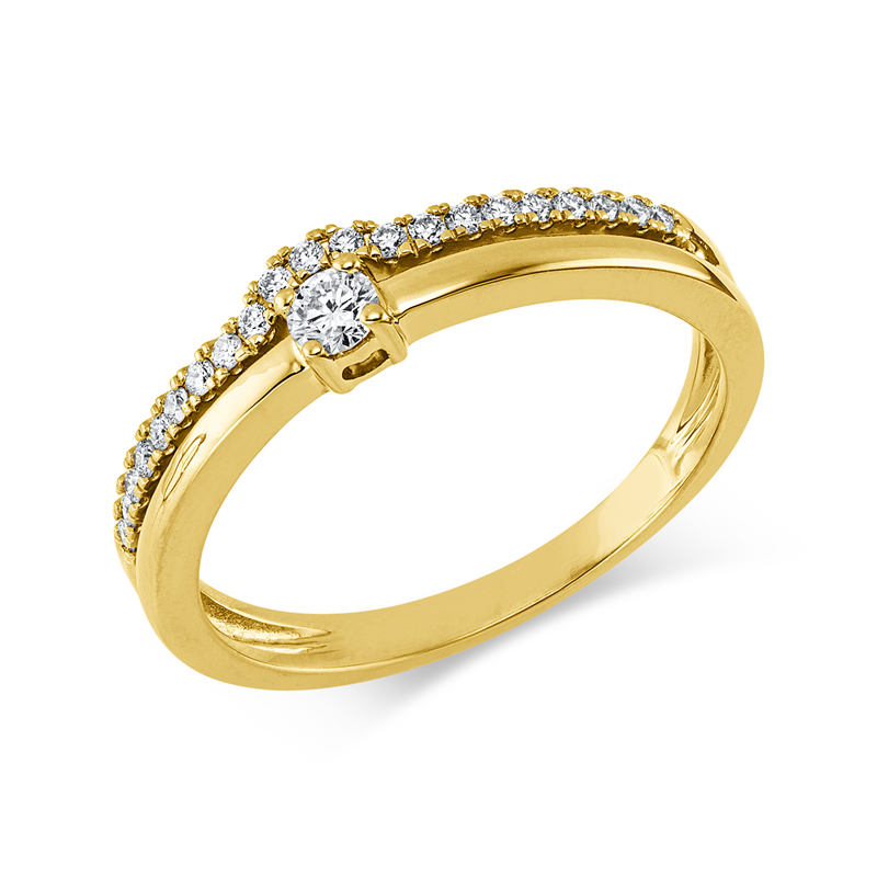 Solitaire mit Besatz Ring