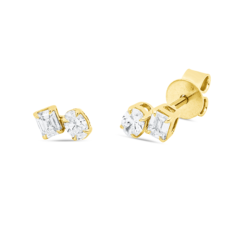 Solitaire mit Besatz Ohrstecker