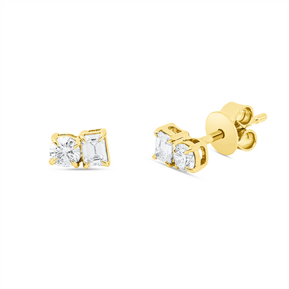 Solitaire mit Besatz Ohrstecker
