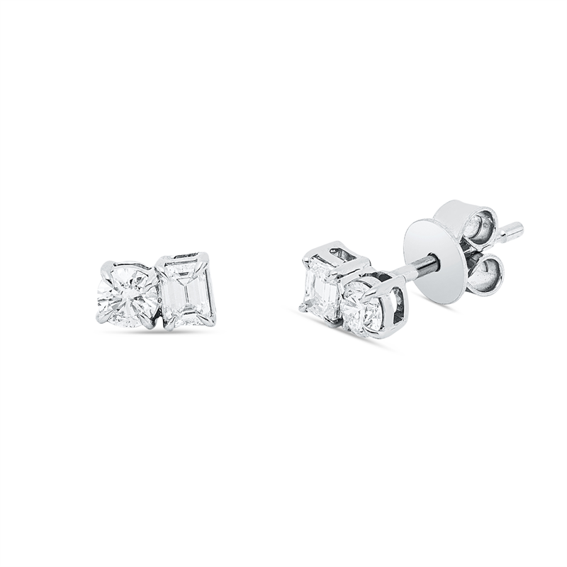 Solitaire mit Besatz Ohrstecker