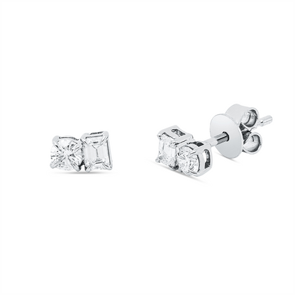 Solitaire mit Besatz Ohrstecker