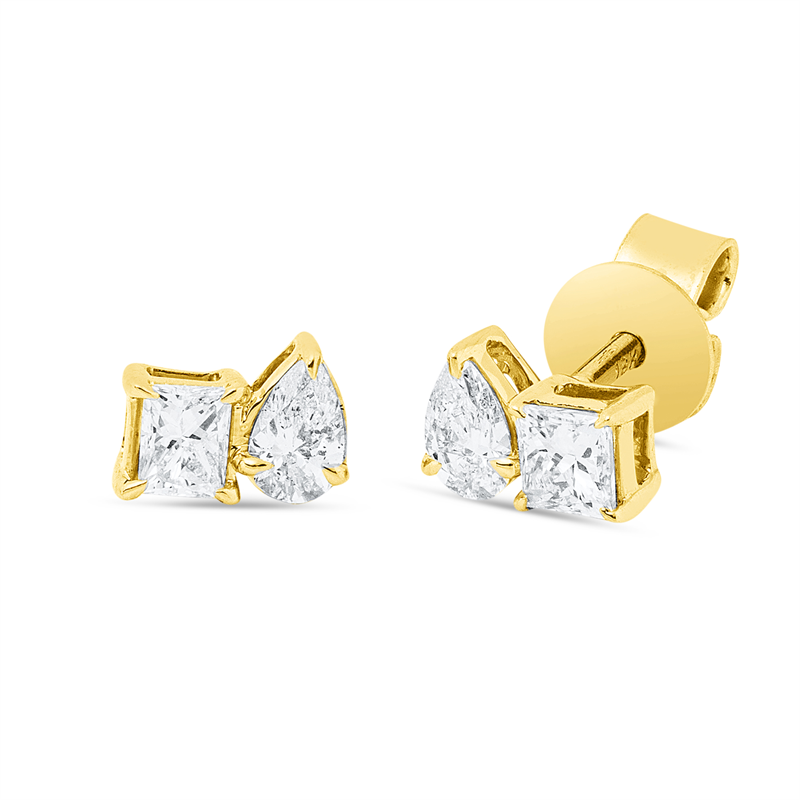 Solitaire mit Besatz Ohrstecker