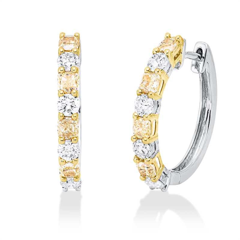 Farbiger Diamant Creolen