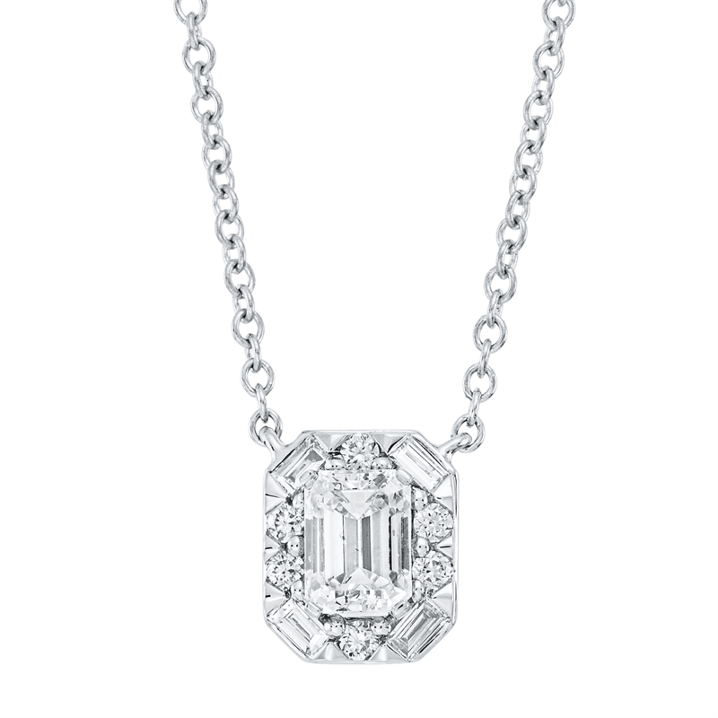 Solitaire mit Besatz Collier