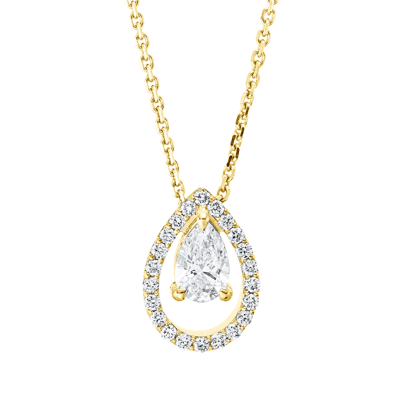 Solitaire mit Besatz Collier