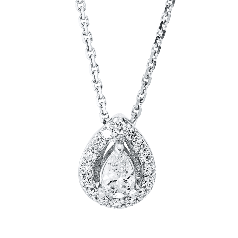 Solitaire mit Besatz Collier
