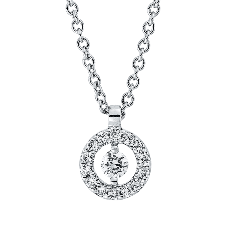 Solitaire mit Besatz Collier
