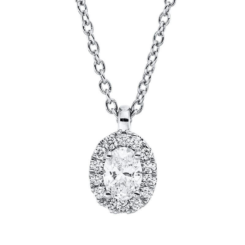 Solitaire mit Besatz Collier