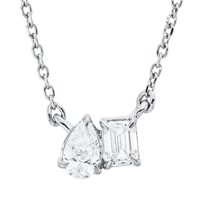 Solitaire mit Besatz Collier