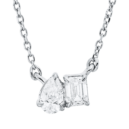Solitaire mit Besatz Collier